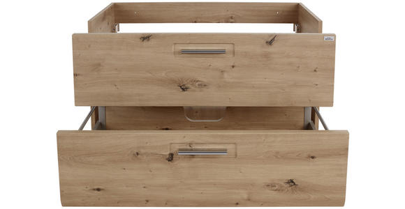 Waschbeckenunterschrank mit Soft-Close Avensis B: 90cm - Fichtefarben/Eichefarben, MODERN, Holzwerkstoff (90/53/45cm) - Luca Bessoni