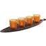 TEELICHTHALTER-SET 5-teilig - Braun/Orange, Basics, Glas/Holz (52/13/2cm) - Ambia Home