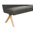 SITZBANK 160/85/69 cm Webstoff Dunkelgrau Eiche vollmassiv  - Eichefarben/Dunkelgrau, KONVENTIONELL, Holz/Textil (160/85/69cm) - Linea Natura