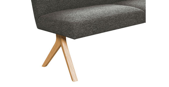 SITZBANK 160/85/69 cm Webstoff Dunkelgrau Eiche vollmassiv  - Eichefarben/Dunkelgrau, KONVENTIONELL, Holz/Textil (160/85/69cm) - Linea Natura
