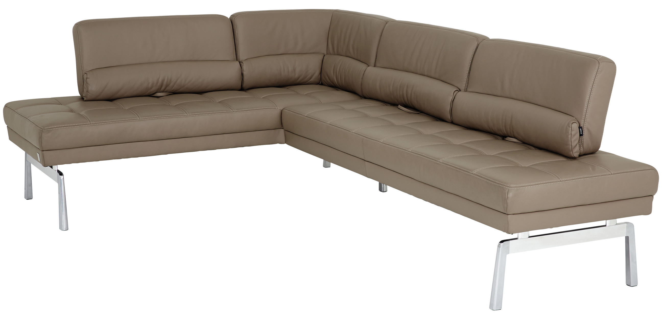KLUPA KUTNA  bež  metal, koža      - bež/boje aluminija, Design, koža/metal (233/163cm) - Joop!