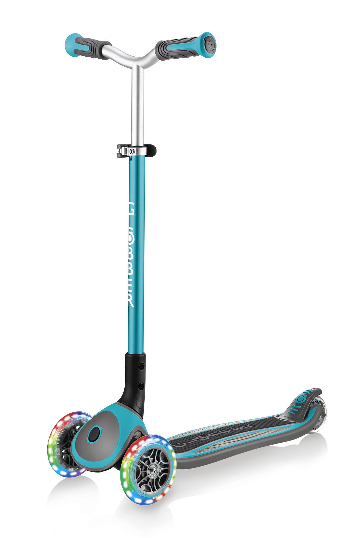 SCOOTER 662 Globber Master Lights  - Türkis/Schwarz, Basics, Kunststoff (61/94/37cm) - GLOBBER
