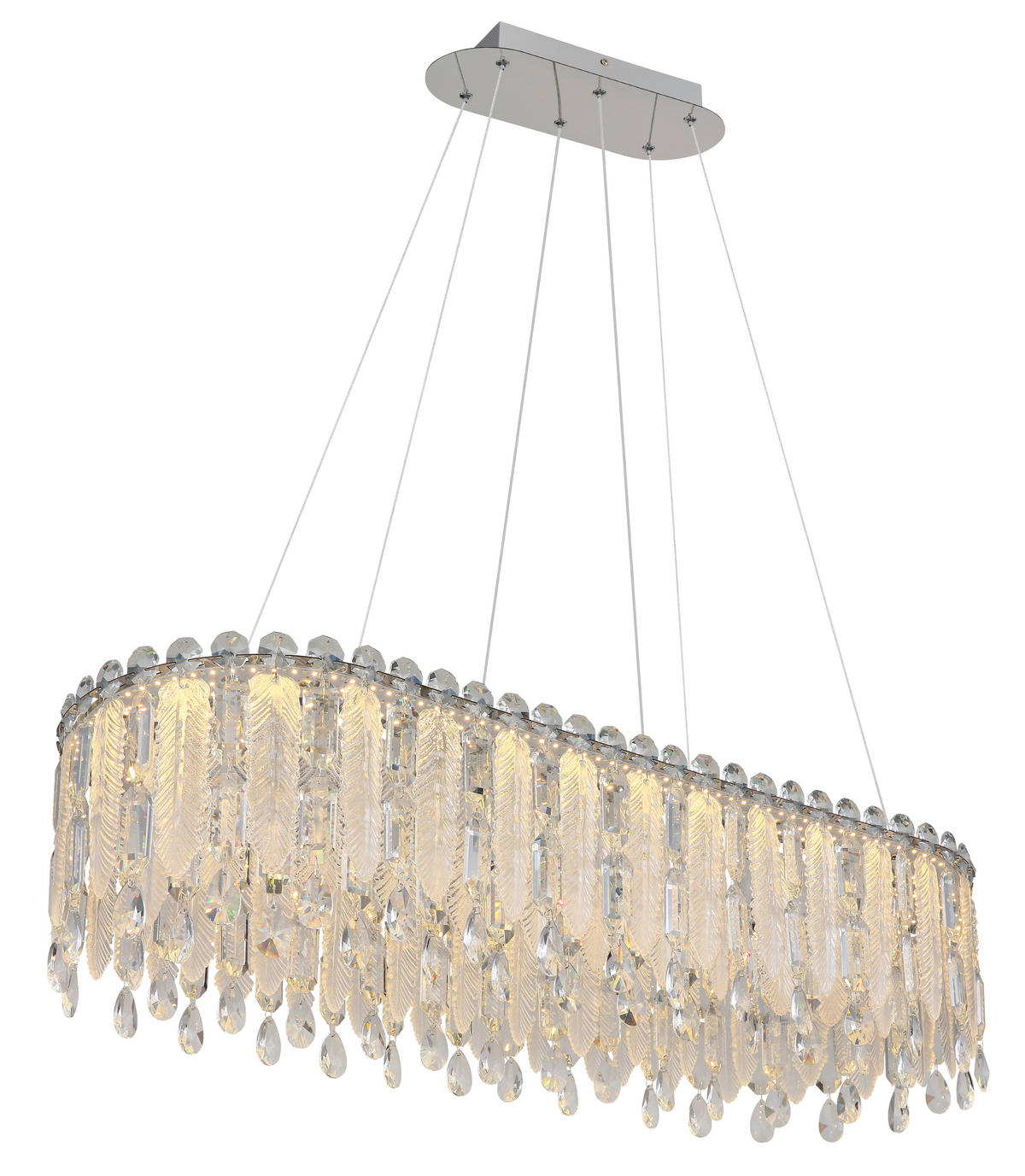 LED-HÄNGELEUCHTE 99/36/120 cm  - Klar/Chromfarben, LIFESTYLE, Glas/Kunststoff (99/36/120cm) - Globo