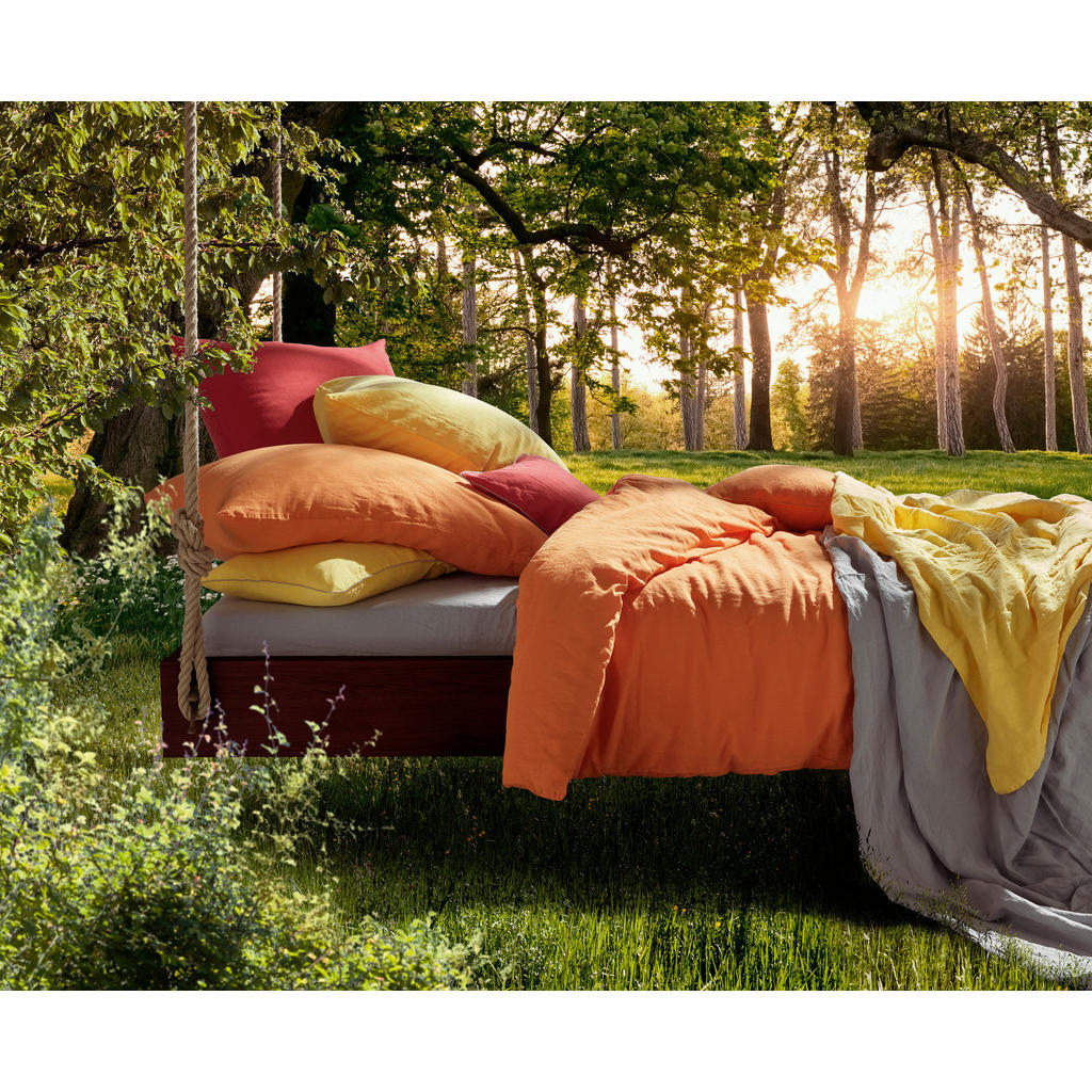 Thumbnail - Fleuresse Bettwäsche Provence, Gelb, Textil, Uni, 200x200 cm, schadstoffgeprüft, bügelleicht, hautfreundlich, atmungsakt...