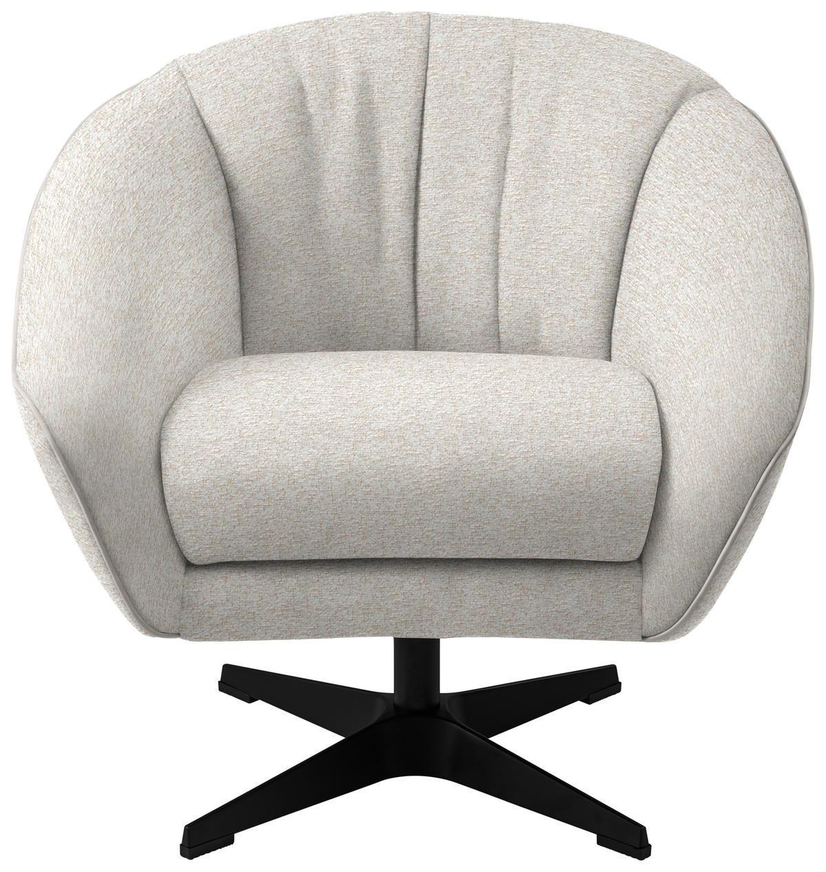 SESSEL in Webstoff Creme  - Creme/Schwarz, Design, Textil/Metall (80/78/80cm) - Stylife