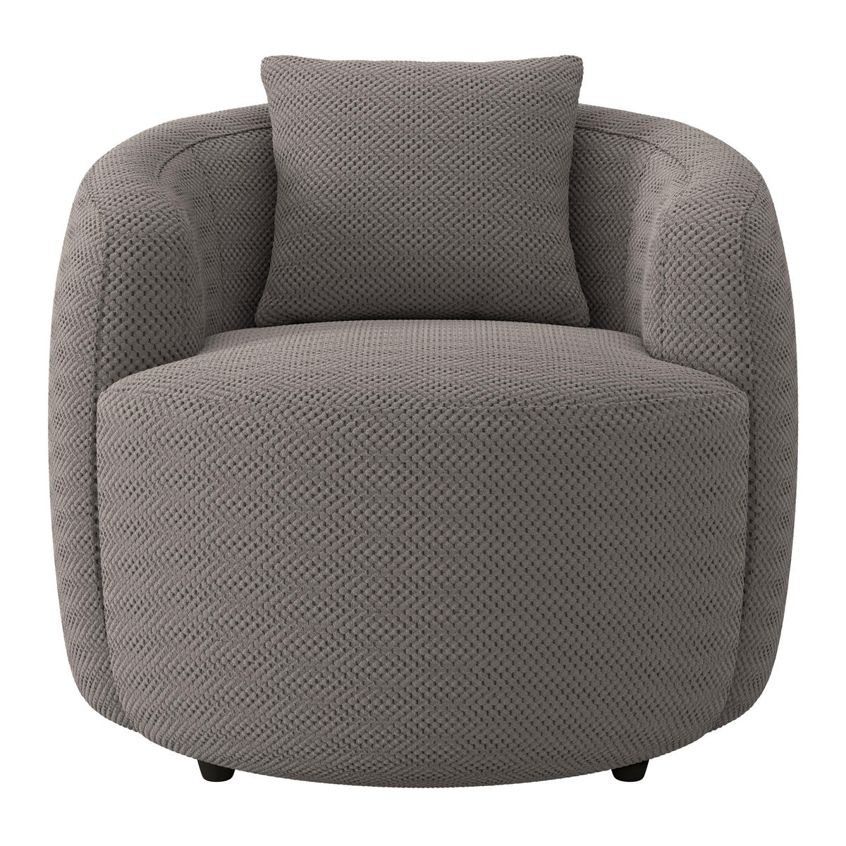 SESSEL in Velours, Struktur Cappuccino  - Schwarz/Cappuccino, MODERN, Kunststoff/Textil (81/74/81cm) - Livetastic