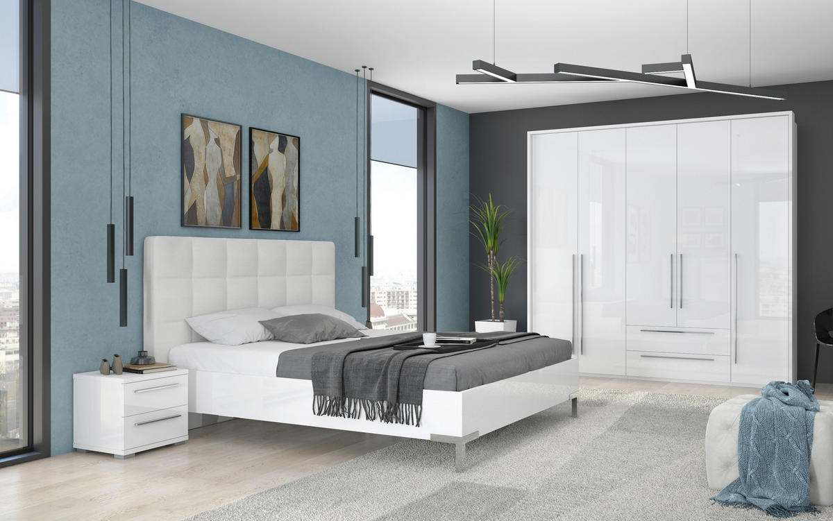 ORMAR SA KLASIČNIM VRATIMA bela, bela visoki sjaj  232/226/60 cm  - bela visoki sjaj/bela, Dizajnerski, pločasti materijal/plastika (232/226/60cm)