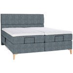 BOXSPRINGBETT 180/200 cm  in Dunkelgrau  - Eichefarben/Dunkelgrau, KONVENTIONELL, Holz/Textil (180/200cm) - Voleo