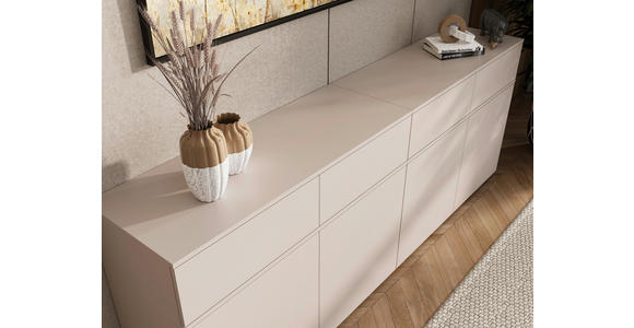 SIDEBOARD  220/80/40 cm 4 Schublade(n)  - Kaschmir/Silberfarben, Design, Holzwerkstoff/Kunststoff (220/80/40cm) - Xora