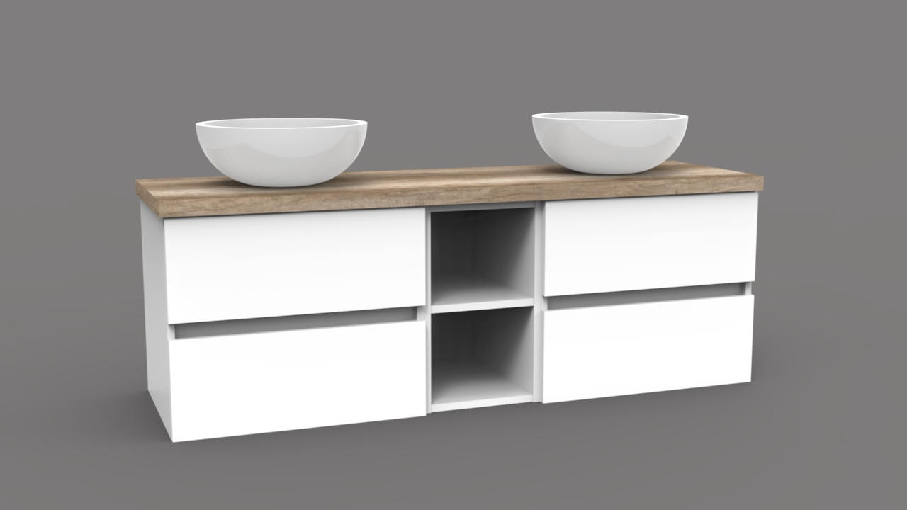 PLOČA ZA UGRADNI UMIVAONIK - Moderno, drvo (105/46cm)