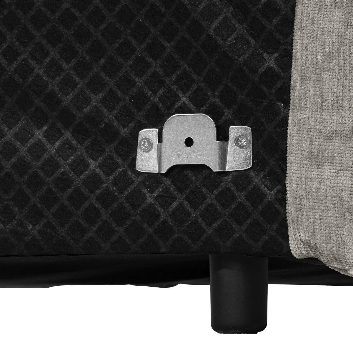 BIGSOFA in Chenille Silberfarben  - Silberfarben/Schwarz, Modern, Kunststoff/Textil (285/87/184cm) - Trendmanufaktur