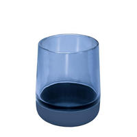 ZAHNPUTZBECHER Belly  - Blau, Basics, Glas/Kunststoff (8,4/10,2cm) - Kleine Wolke