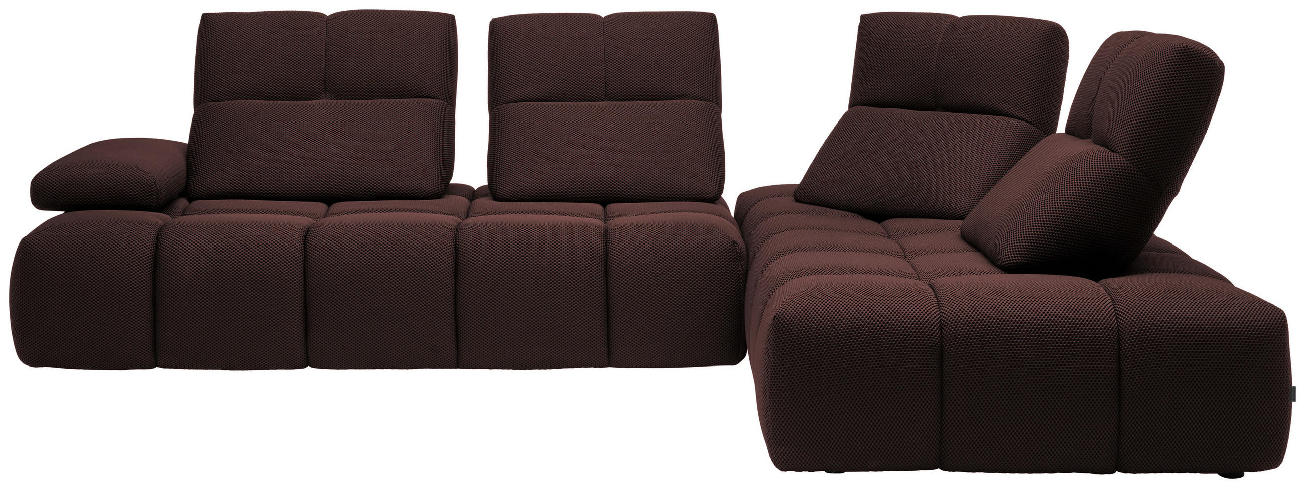 ECKSOFA in Struktur Terracotta  - Terracotta/Schwarz, Design, Kunststoff/Textil (313/233cm) - Emilio Belluti