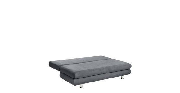 SCHLAFSOFA mit Stoffauswahl, Liegefunktion, Rücken echt Flachgewebe Dunkelgrau - Chromfarben/Dunkelgrau, Design, Kunststoff/Textil (196/74/90cm) - Carryhome