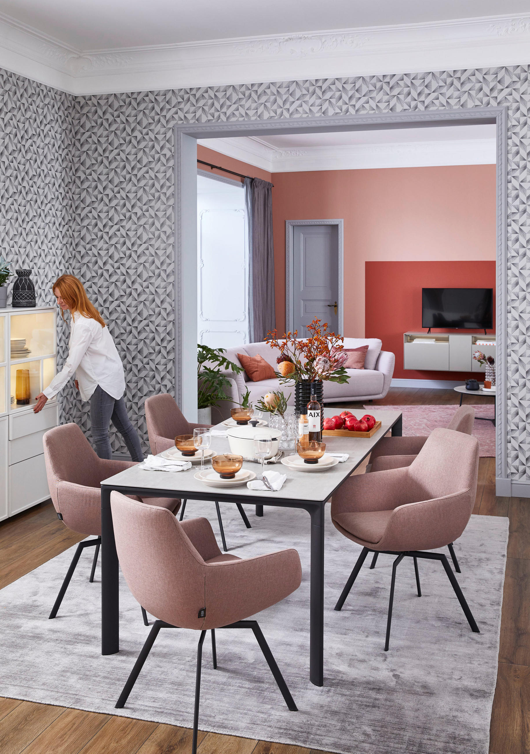 HANDWEBTEPPICH 170/240 cm Alessa  - Silberfarben, Design, Textil (170/240cm) - Schöner Wohnen