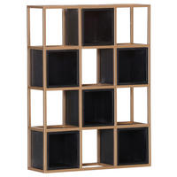 REGAL  65/88/20 cm Schwarz  - Goldfarben/Schwarz, Design, Holz/Metall (65/88/20cm) - Lomoco
