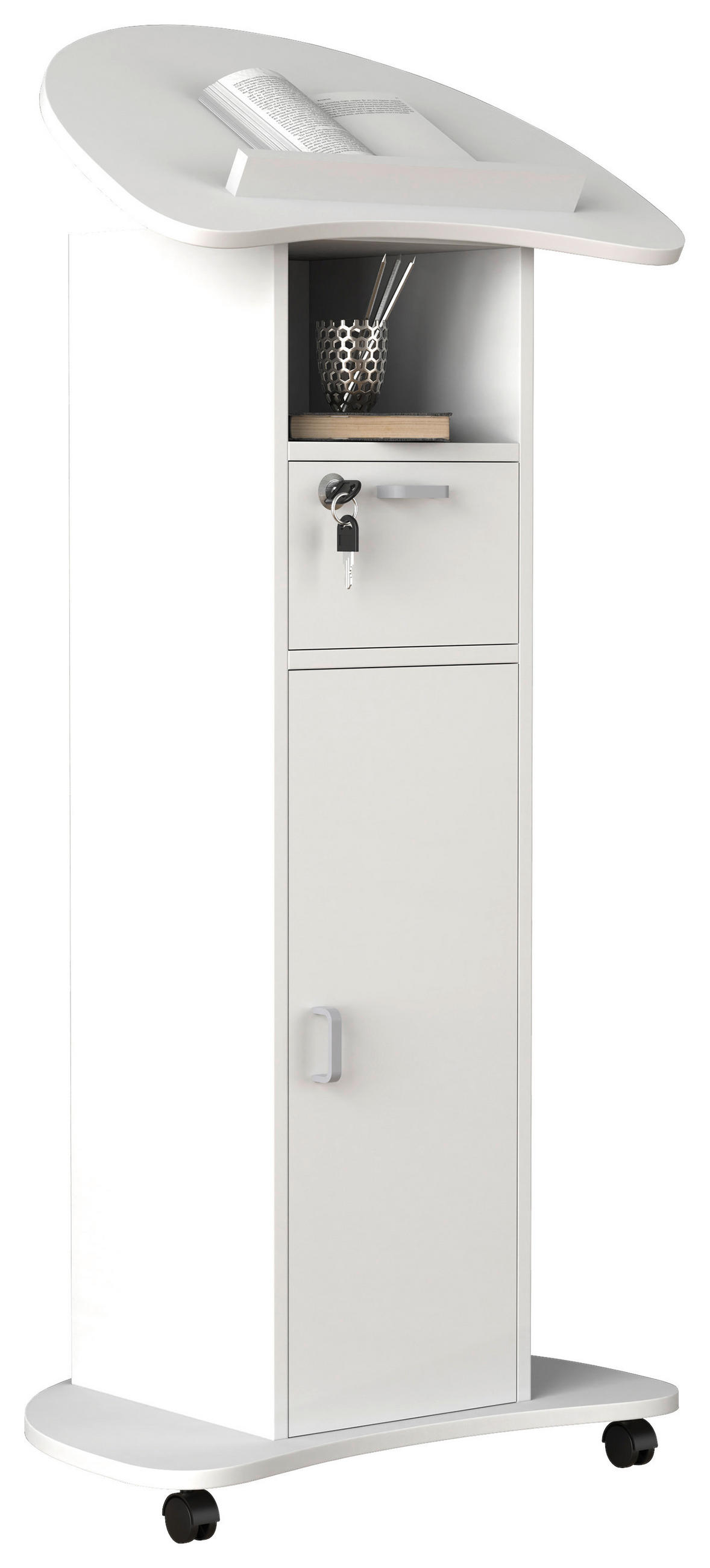 STÅPULPET 56/110/37 cm  i vit  - vit, Modern, trämaterial (56/110/37cm) - MID.YOU