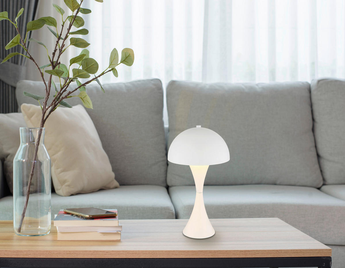STOLNÍ LAMPA, E27, 20/36,1 cm  - bílá, Design, kov/plast (20/36,1cm) - Globo