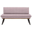 SITZBANK 160/87/64 cm Webstoff Rosa, Schwarz, Eichefarben Eiche massiv Metall  - Eichefarben/Schwarz, Design, Holz/Textil (160/87/64cm) - Voleo