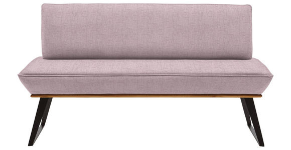 SITZBANK 160/87/64 cm Webstoff Rosa, Schwarz, Eichefarben Eiche massiv Metall - Eichefarben/Schwarz, Design, Holz/Textil (160/87/64cm) - Voleo