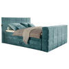 BOXSPRING-ÁGY 180/200 cm  olajkék  - olajkék, Konventionell, textil (180/200cm) - Carryhome