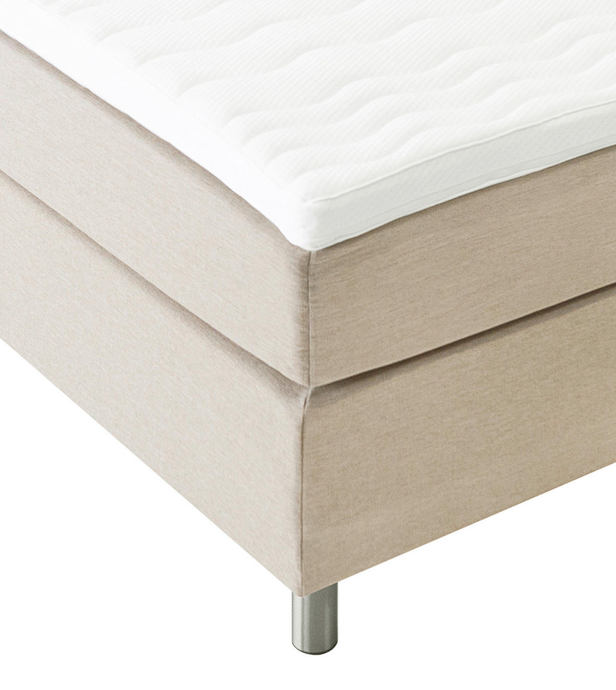 BOXSPRINGBETT 160/200 cm  in Beige  - Beige/Alufarben, Konventionell, Textil/Metall (160/200cm) - Welnova