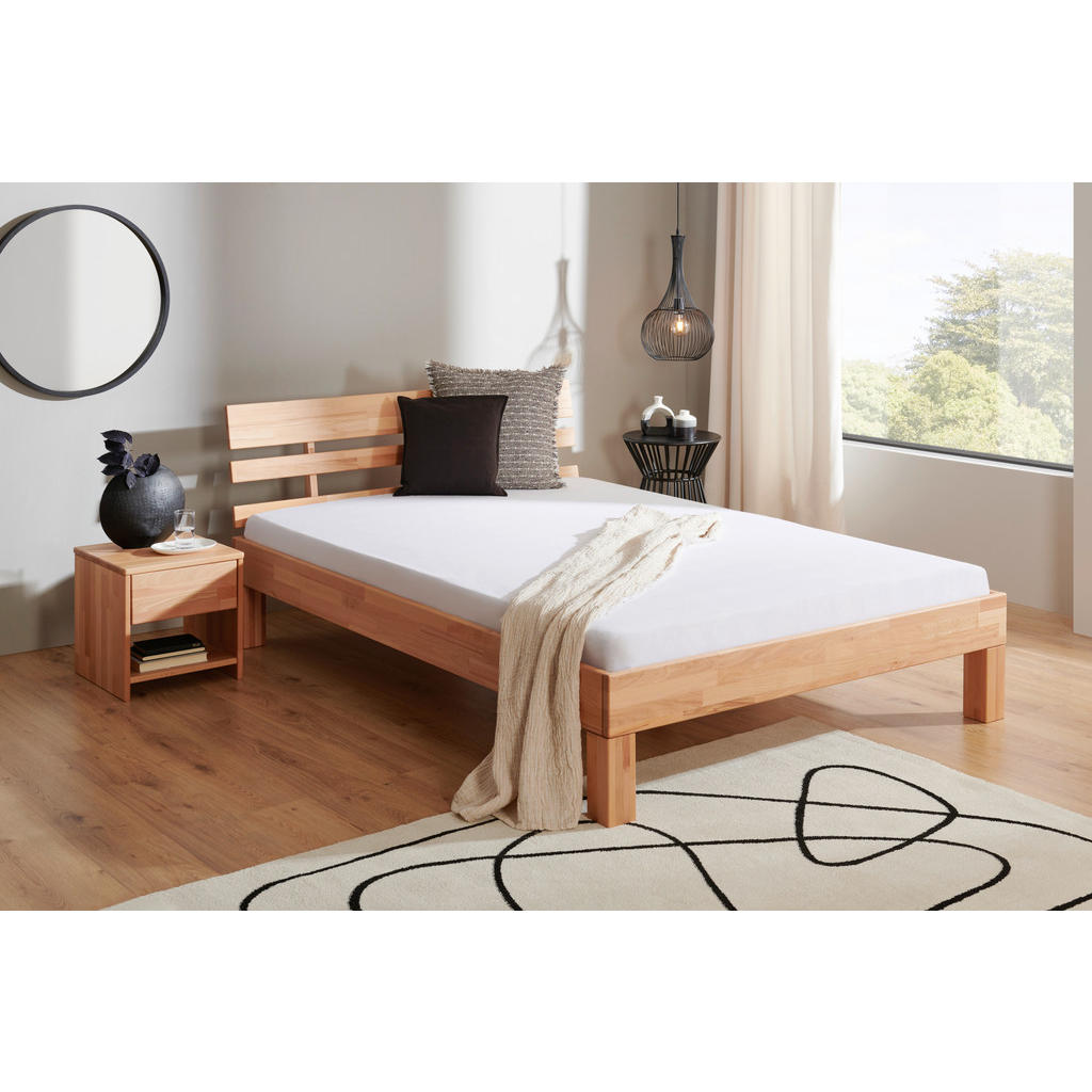 Thumbnail - Mid.you Bett, Kernbuche, Holz, Kernbuche, massiv, 140x210 cm, für Lattenrost geeignet, Rollrost geeignet, Schlafzimmer, ...
