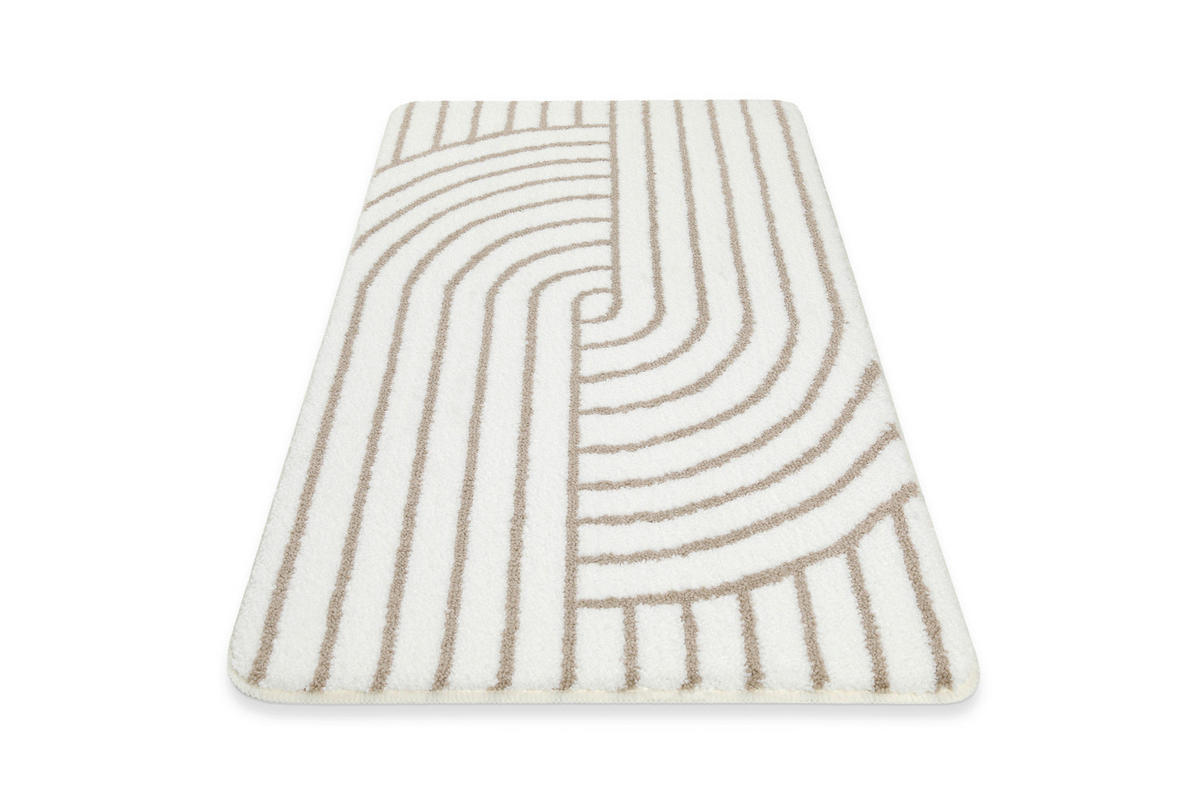 BADTEPPICH Beige 55/65 cm  - Beige, Basics, Kunststoff/Textil (55/65cm) - WECON HOME BASIC