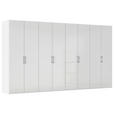 DREHTÜRENSCHRANK  in Weiß, Weiß Hochglanz  - Edelstahlfarben/Weiß Hochglanz, Basics, Holzwerkstoff/Metall (400/235/61cm) - Novel
