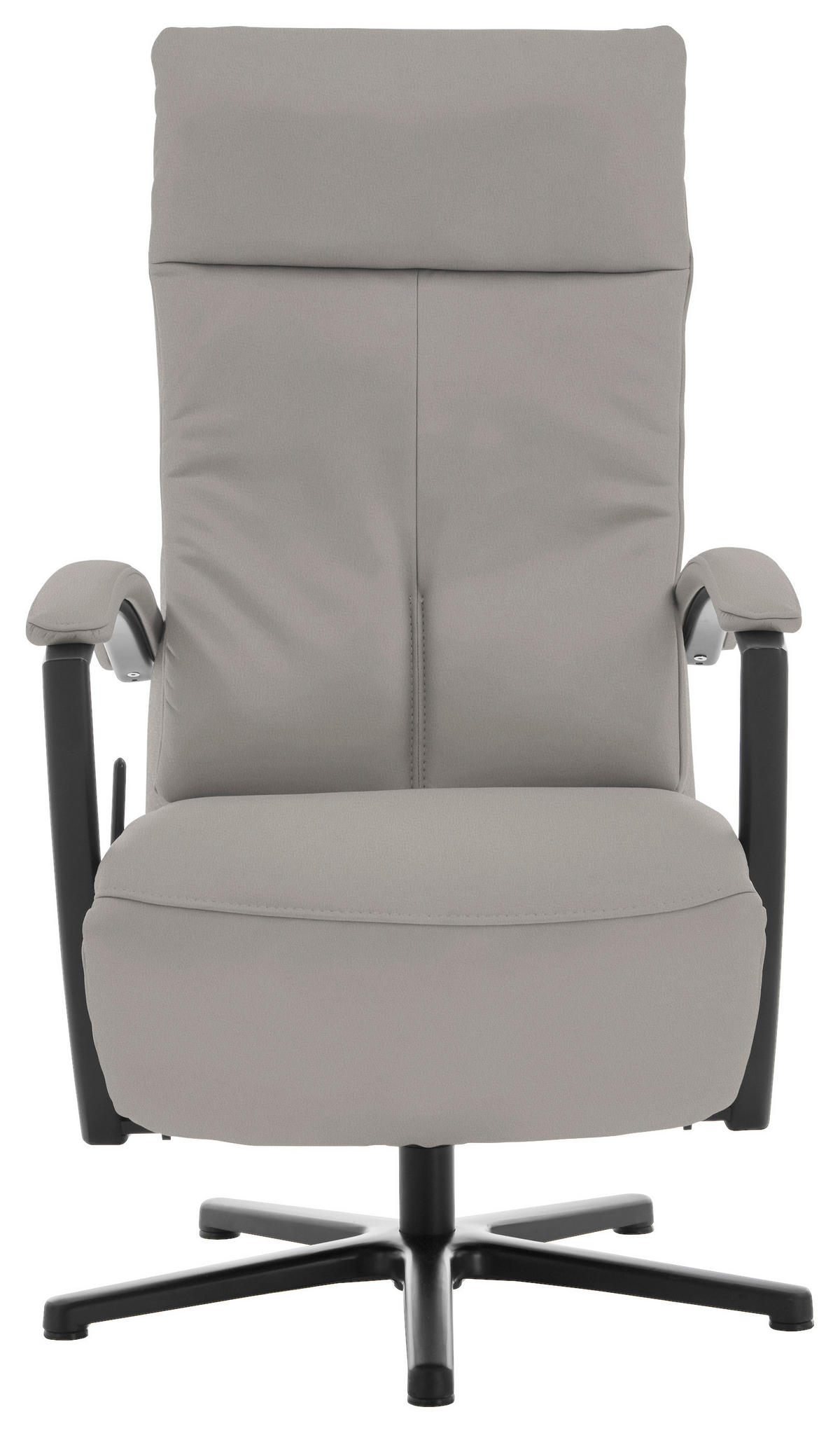 RELAXSESSEL in Leder Hellgrau  - Hellgrau/Schwarz, Design, Leder/Metall (76/112/83cm) - Beldomo Speed