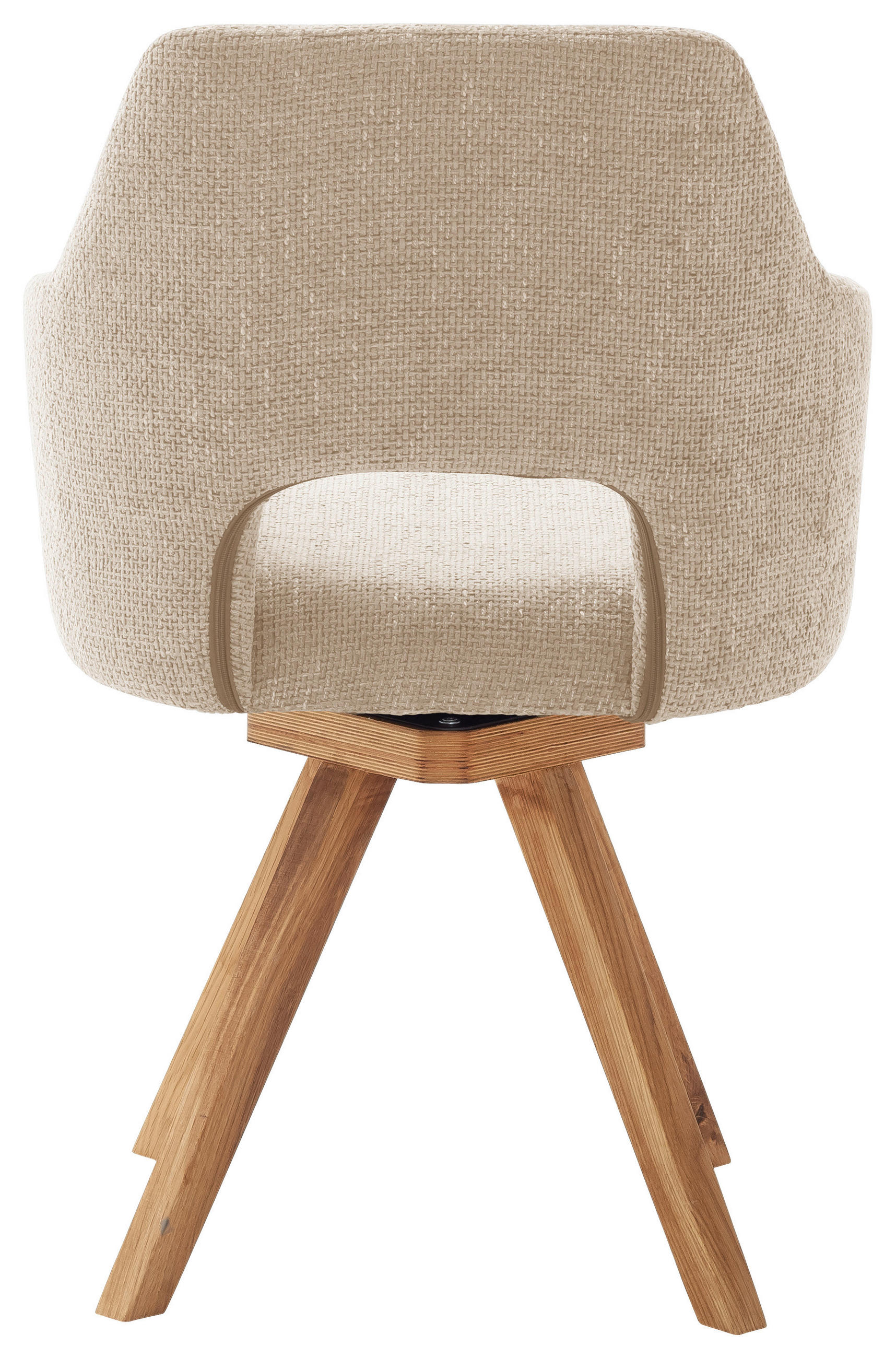 ARMLEHNSTUHL  in Webstoff  - Wildeiche/Beige, KONVENTIONELL, Holz/Textil (57/84/57cm) - Voleo
