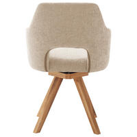 ARMLEHNSTUHL  in Webstoff  - Wildeiche/Beige, KONVENTIONELL, Holz/Textil (57/84/57cm) - Voleo