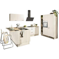 ECKKÜCHE XO 21  in Magnolie, Tannenholzfarben  - Tannenholzfarben/Magnolie, Design, Holzwerkstoff/Metall (121,6/280/150cm) - Xora