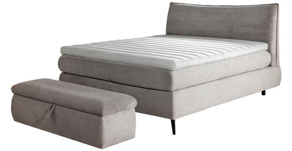 BOXSPRINGBETT 180/200 cm  in Grau  - Schwarz/Grau, Trend, Holz/Textil (180/200cm) - Esposa