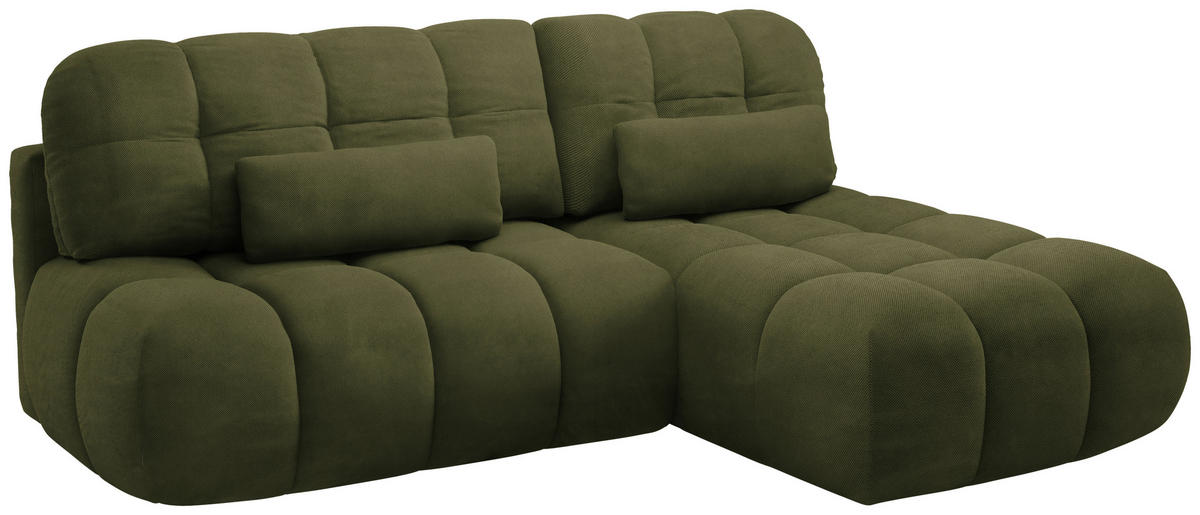 ECKSOFA TARANTO Grün Webstoff  - Schwarz/Grün, Design, Kunststoff/Textil (172/225cm) - Livetastic