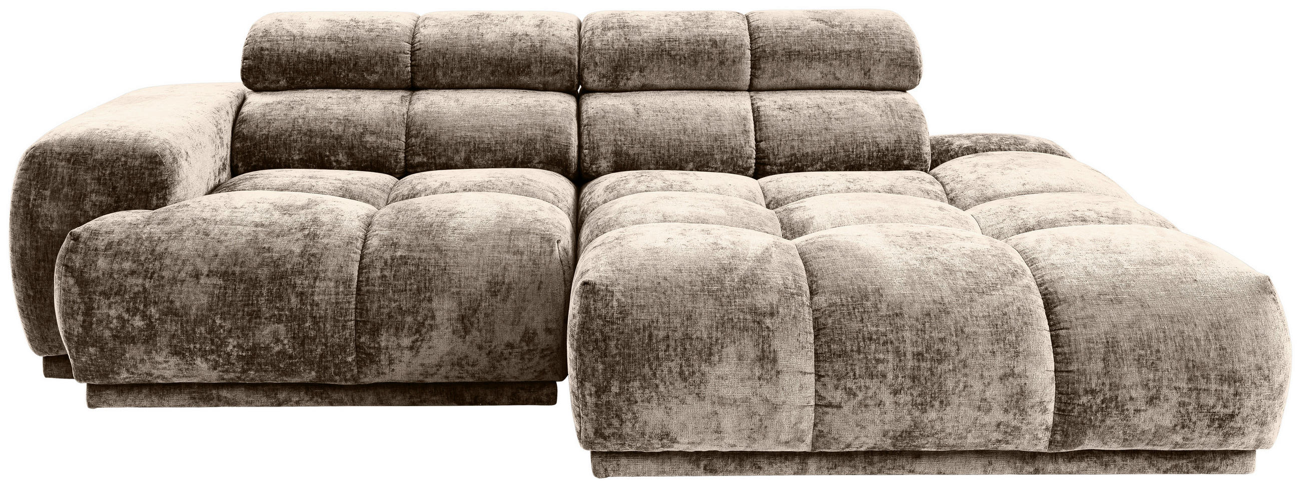 KOTNA SEDEŽNA GARNITURA, gladka tkanina rjavosiva  - rjavosiva, Moderno, tekstil (239/150cm) - MID.YOU