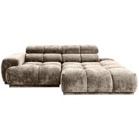 ECKSOFA 239/150 cm  in Flachgewebe Taupe Rücken echt, Kopfteilverstellung  239/150 cm  - Taupe, MODERN, Textil (239/150cm) - MID.YOU