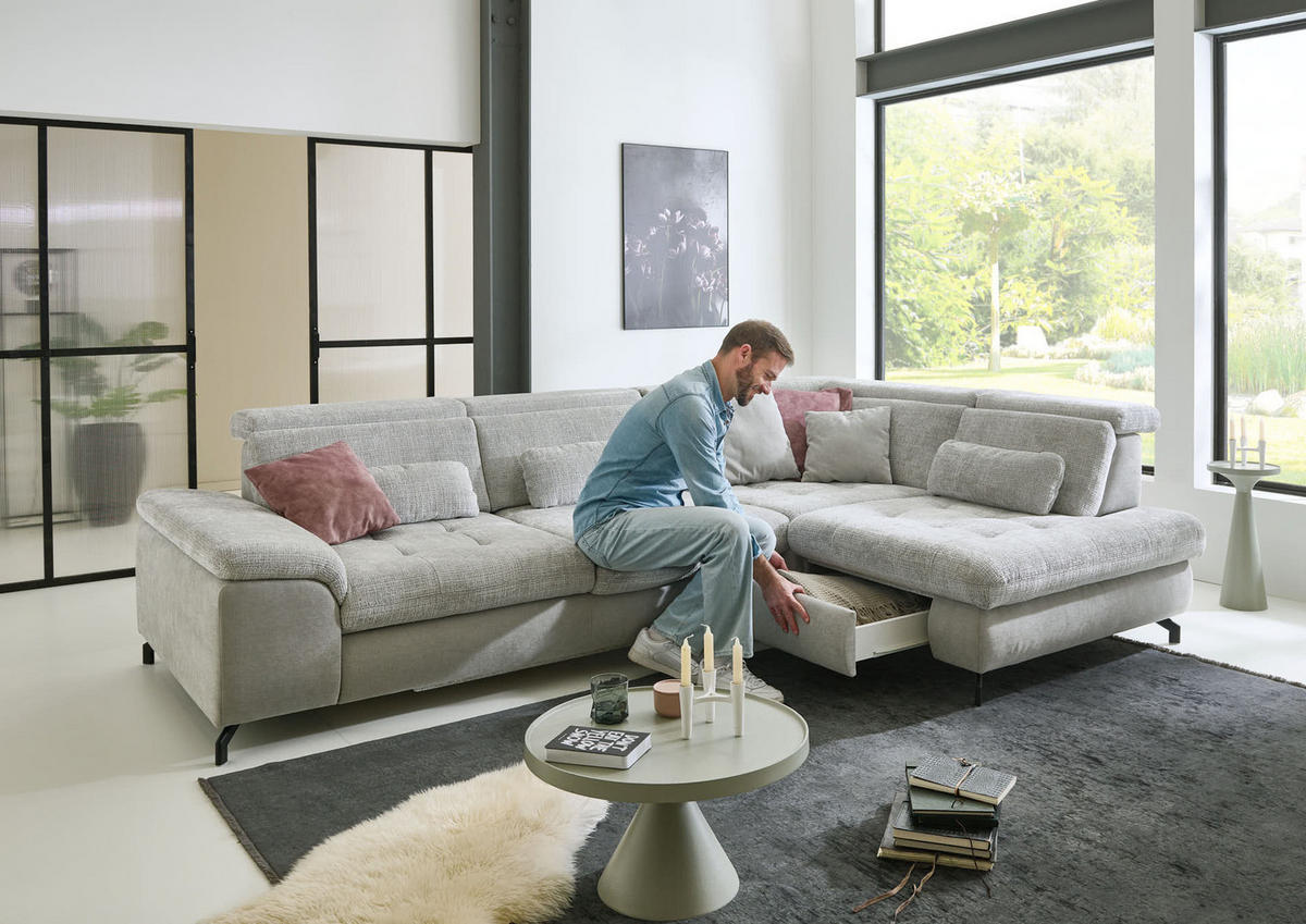 UGAONA GARNITURA siva  - siva/bež, Moderno, tekstil - Beldomo Comfort