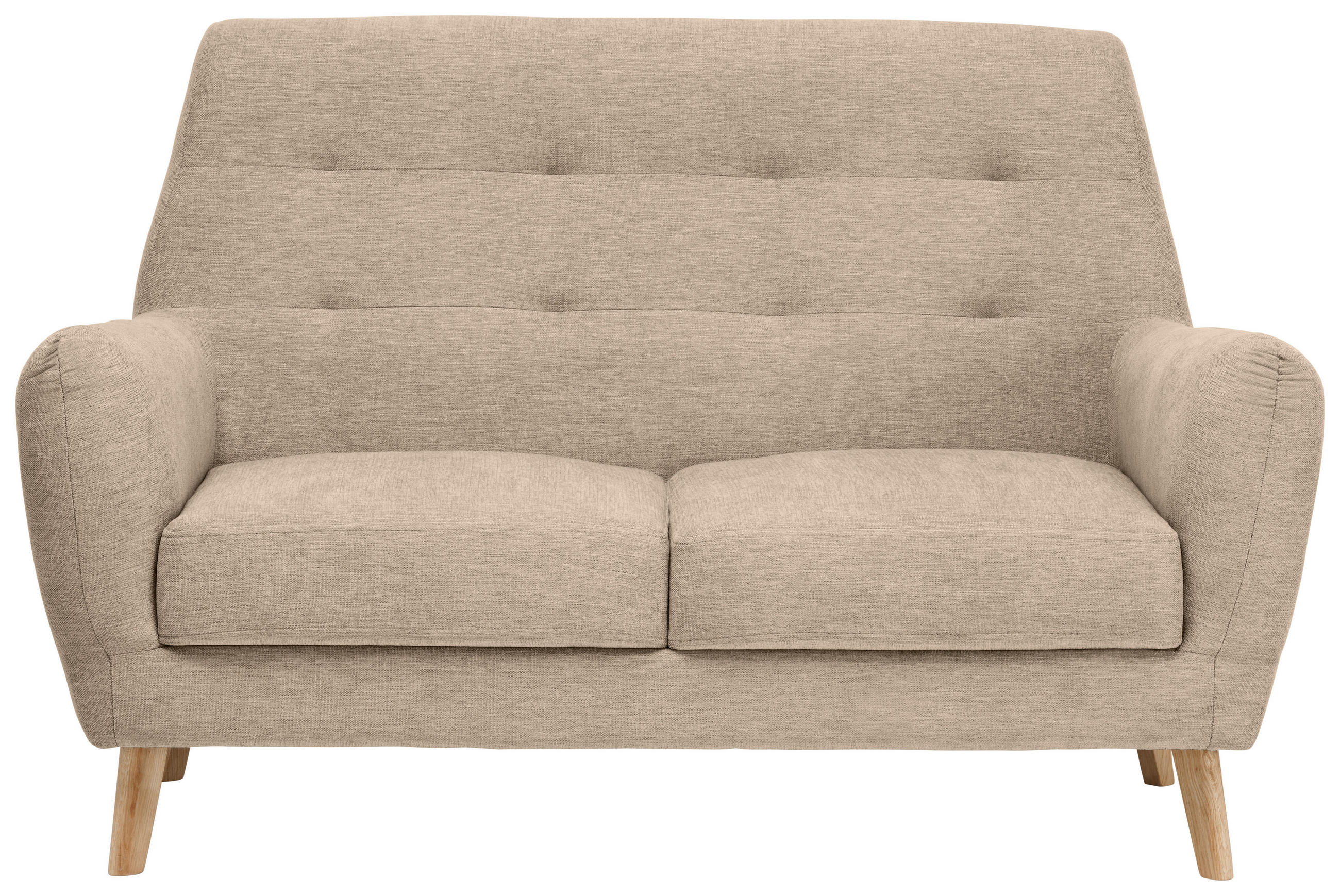 2-SITZER-SOFA in Webstoff Braun  - Eichefarben/Braun, Design, Holz/Textil (160/105/84cm) - Carryhome