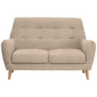 2-SITZER-SOFA Webstoff Braun  - Eichefarben/Braun, Design, Holz/Textil (160/105/84cm) - Carryhome