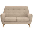 2-SITZER-SOFA Webstoff Braun  - Eichefarben/Braun, Design, Holz/Textil (160/105/84cm) - Carryhome