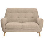 2-SITZER-SOFA in Webstoff Braun  - Eichefarben/Braun, Design, Holz/Textil (160/105/84cm) - Carryhome