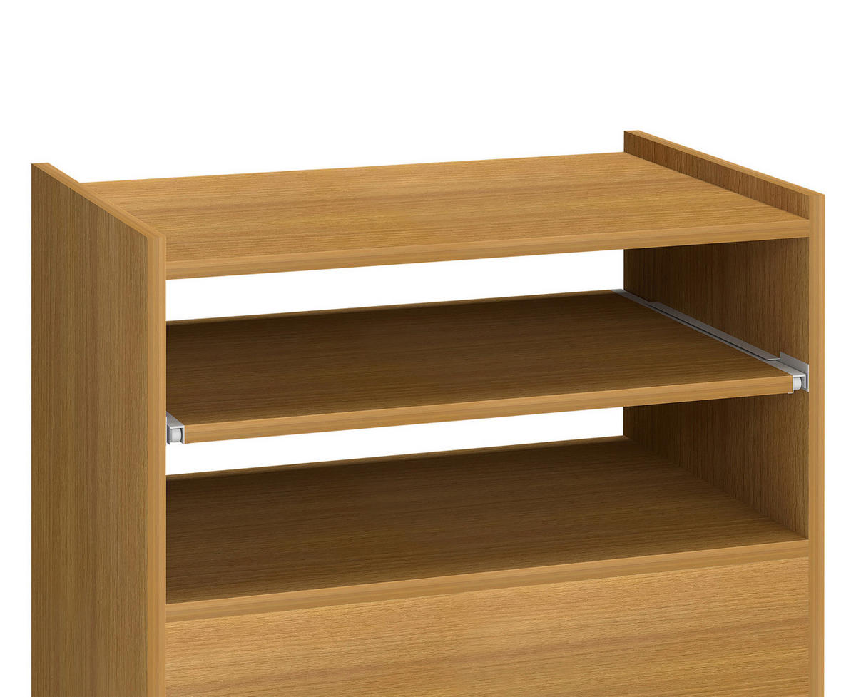 SERVIERWAGEN in Buchefarben  - Silberfarben/Buchefarben, Basics, Holzwerkstoff/Kunststoff (59/92/40cm) - MID.YOU