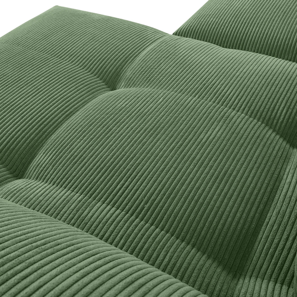 ECKSOFA in Cord Olivgrün  - Schwarz/Olivgrün, Konventionell, Textil/Metall (311/176cm) - Carryhome
