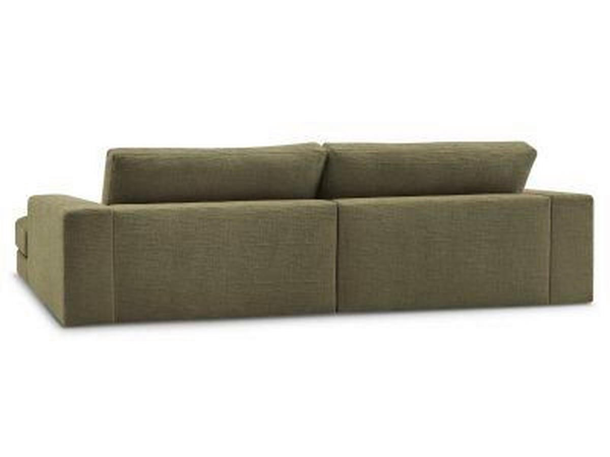 ECKSOFA Ottomane links  LEONARD Grün Struktur  - Schwarz/Grün, MODERN, Kunststoff/Textil (159/234cm)