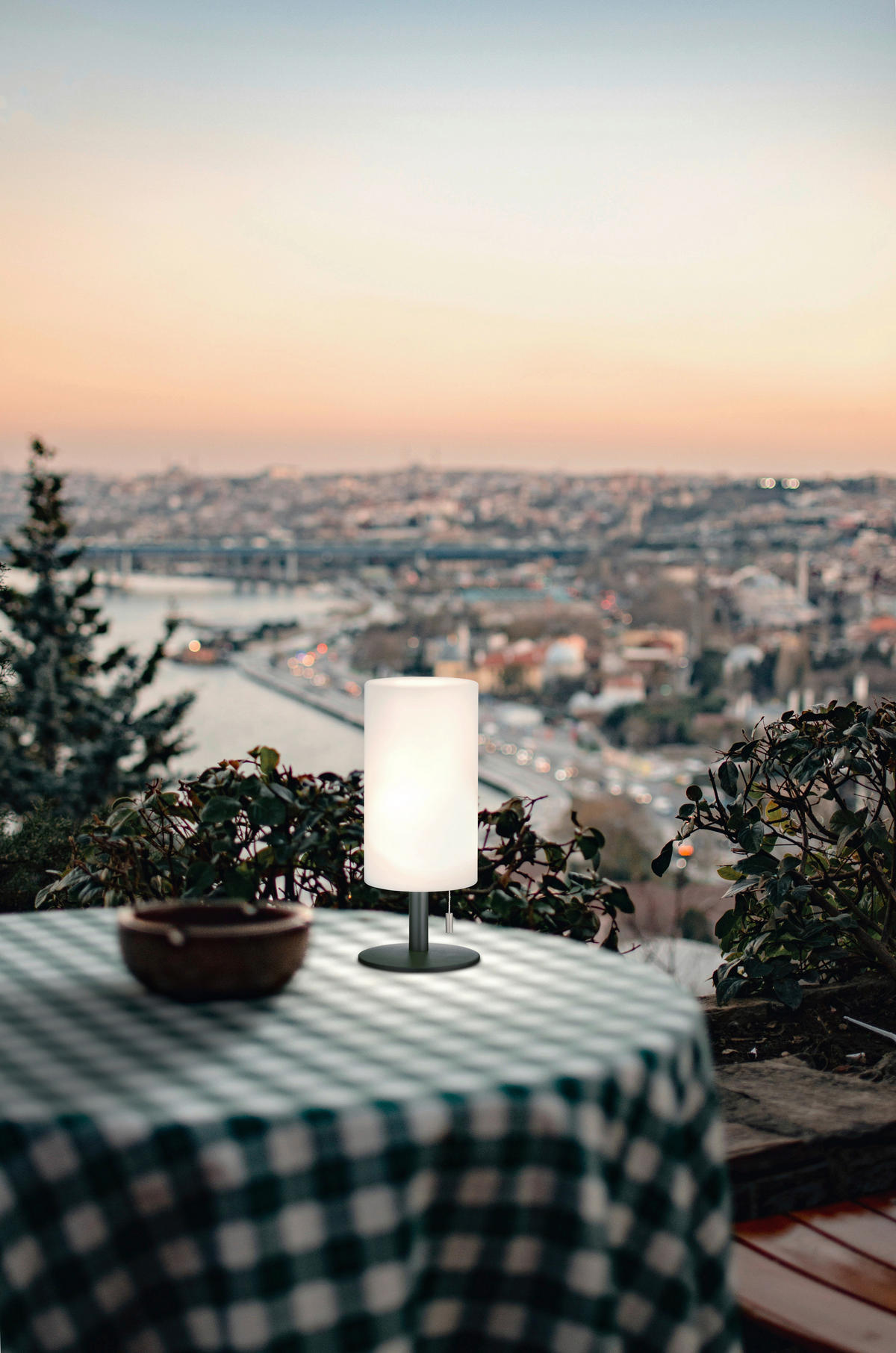 AKKU-TISCHLEUCHTE Larino 12/30 cm   - Anthrazit/Weiß, KONVENTIONELL, Kunststoff/Metall (12/30cm)