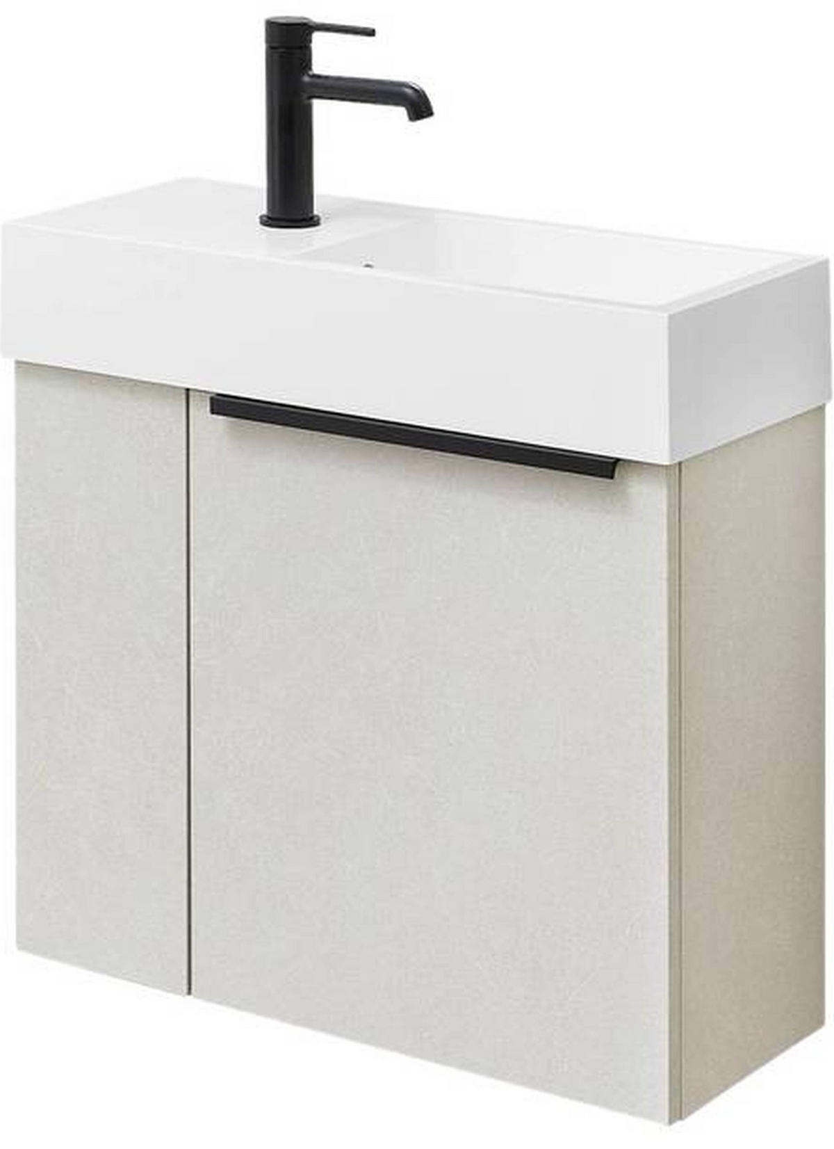 WASCHTISCHKOMBI 60 cm  - Sandfarben/Schwarz, KONVENTIONELL, Holzwerkstoff/Stein (60cm) - Dieter Knoll