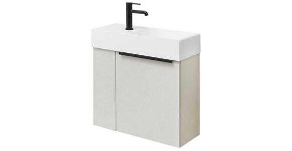 WASCHTISCHKOMBI 60 cm  - Sandfarben/Schwarz, KONVENTIONELL, Holzwerkstoff/Stein (60cm) - Dieter Knoll