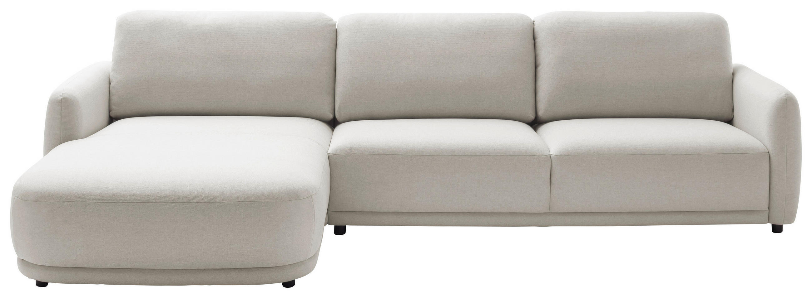 ECKSOFA  in Chenille Naturfarben  188/318 cm  - Schwarz/Naturfarben, Design, Kunststoff/Textil (188/318cm) - Schöner Wohnen