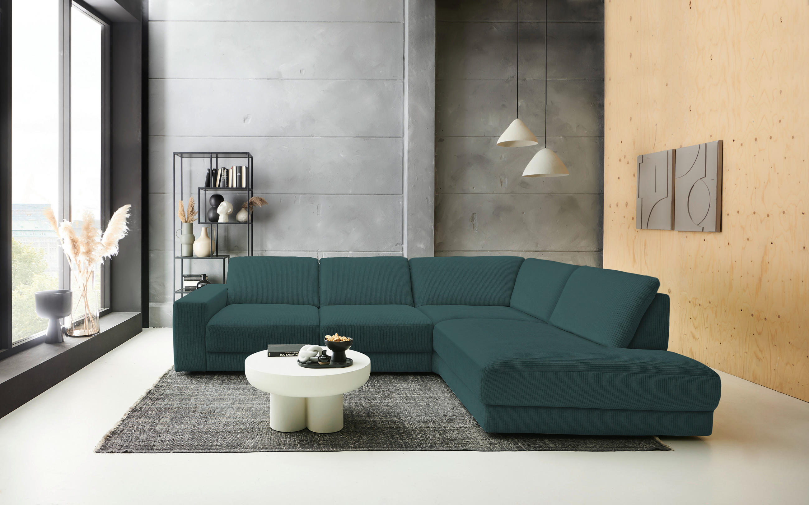ECKSOFA in Chenille, Jacquard Opal  - Opal/Schwarz, Design, Kunststoff/Textil (316/242cm) - Niels Andersson